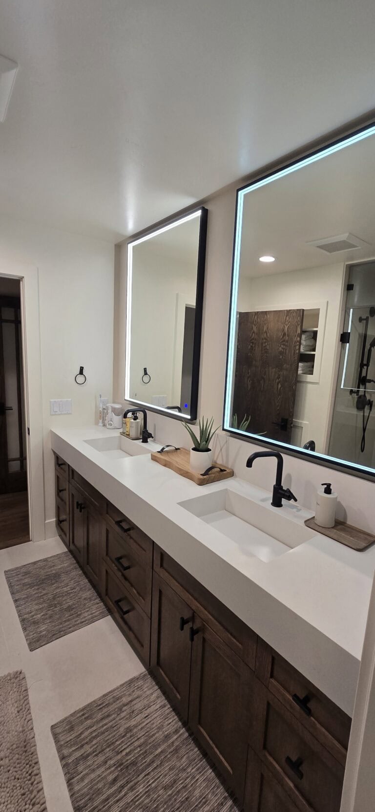 Mitered Granite edge vanity countertop in Whitefish Montana